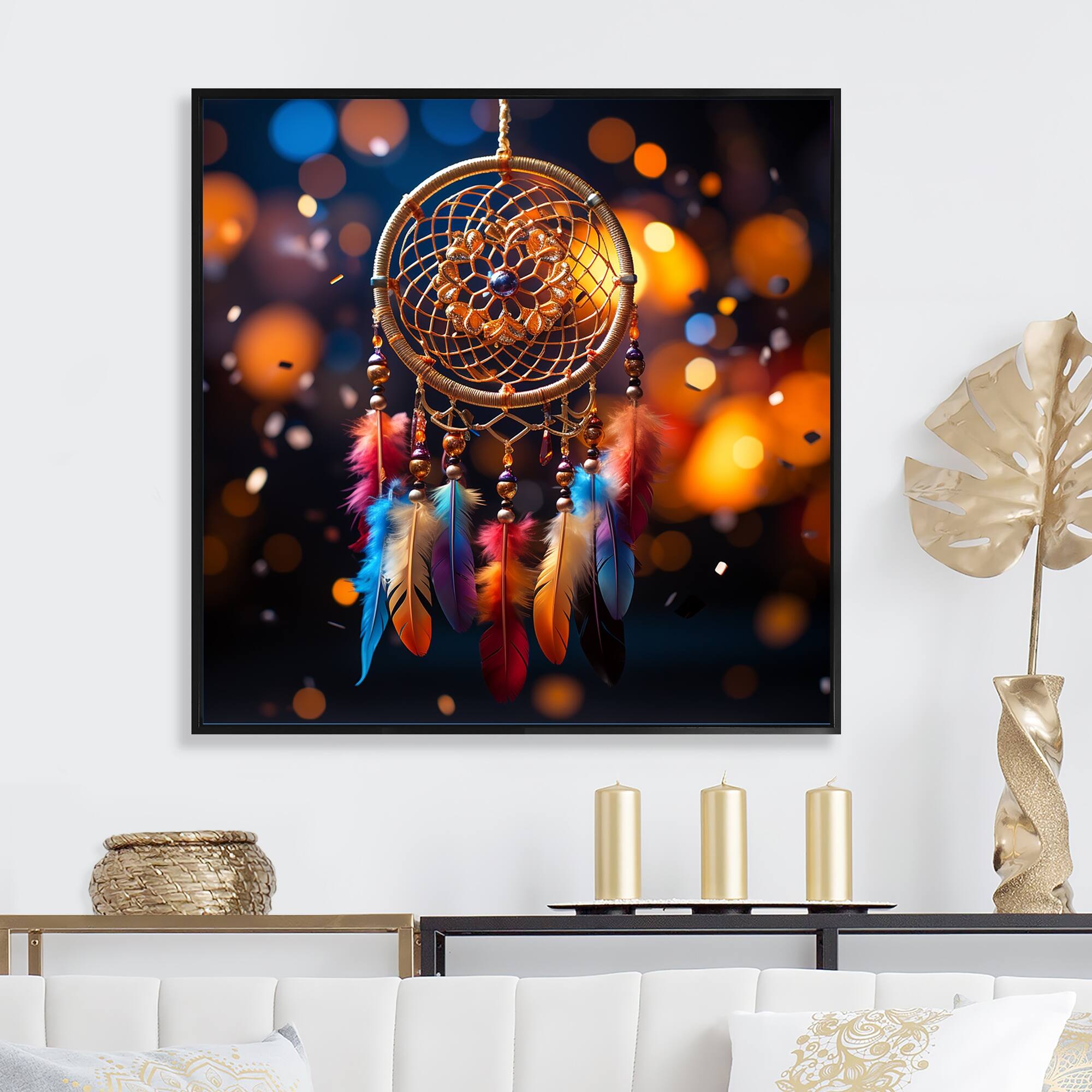 Designart "Dreamcatchers Dance " Dream catcher Framed Canvas Prints